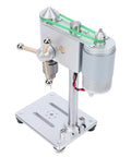 Jiawu Mini Benchtop Drill Press With Variable Speed Control 0 To 8000 Rpm and 360 Degree Rotation showing metal construction and adjustable arm.