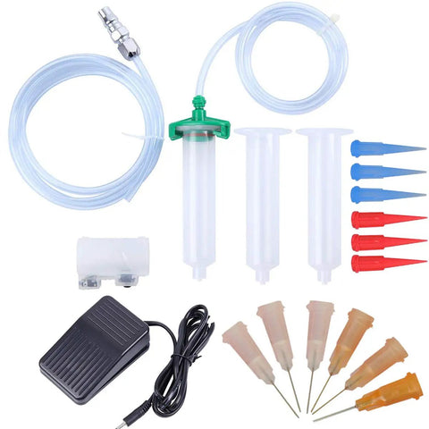 Auto Glue Dispenser With Digital Display 110V accessories including foot pedal and nozzles for Solder Paste Liquid Adhesive Controller Model 983