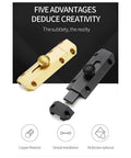 Genuine Solid Copper Door Slide Latch And Heavy Duty Barrel Bolt Lock For Home Gate Security showing copper and black finishes.