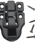 Two Pack Retro Style Duckbilled Toggle Hasp Latch Set for Jewelry Box Cabinet Toolbox Suitcase with screws, black finish