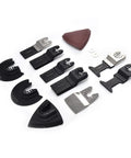 Workhorse Oscillating Saw Blades Kit For Multitool With High Carbon Steel Blades and sandpaper set displayed