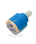 Heavy Duty 35MM Ceramic Faucet Cartridge Replacement for smooth water flow, 1.38in diameter, blue and beige design.