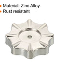 Round Wheel Handle 2 Pack For Faucet Knobs And Refrigerant Manifold Gauges Replacement Zinc Alloy Handwheel close-up view.