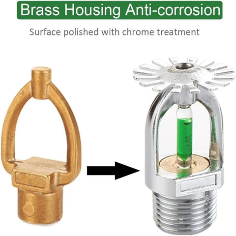 Badass Twelve Piece Pendant Fire Sprinkler Heads Slick Quick Response Rig Solid Copper Build Chrome Finish with brass housing.