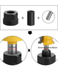Heavy Duty C Nut Collet Adapter For CNC Router And Carving Machine ER Clamp Fits 12mm, showing details of size and fit adjustments.