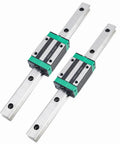 2 Piece HGR20 200mm Linear Rails With HGH20CA Carriage Block Kit for DIY 3D Printers CNC Machines Lathes shown angled view