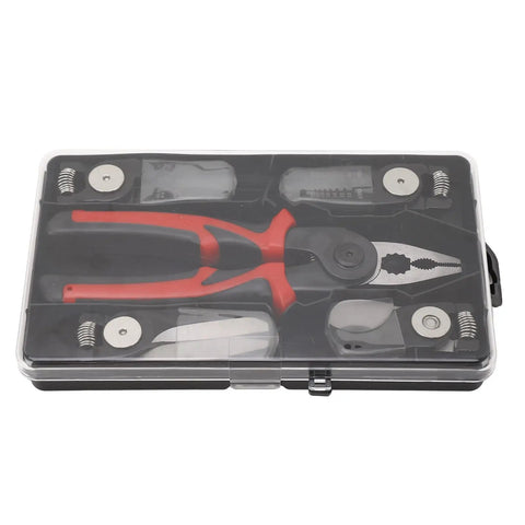 5 In 1 Interchangeable Pliers Kit With Replaceable Heads For Cutting Stripping Crimping And Wire Work in storage case