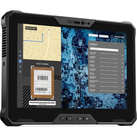Built Like A Tank 10.1 Inch Rugged Tablet With Intel Core I7 And VPro Tech Featuring 16 GB RAM And 1 TB Storage displaying inventory and maps.