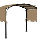 Waterproof Premium Pergola Shade Cover 85x208 Inches For 17x7.4 Ft Outdoor Pergolas Fit Flat Top Or Curved Styles Keeps Your Patio Cool With Fresh Look Canopy Khaki installed on metal pergola frame.