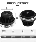 Diagram of 2 Pack 55MM Universal Motorcycle Air Intake Filter Kit For Carburetors And Breathers Fits Dirt Pit ATV SSR TTR Bikes