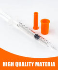 100 Pack 1ml Syringe With 30 Gauge Half Inch Needle Individually Wrapped Pro Grade Lab Supplies For Precision Dosing Easy One Hand Use Smooth Inner Wall Airtight Plunger, orange cap shown