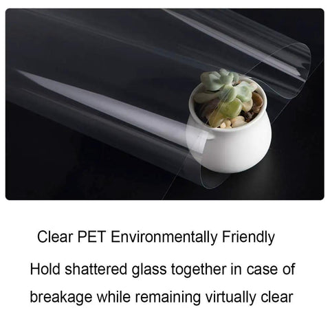 Clear Window Security Film Adhesive 2 Mil Anti Shatter UV Blocking Shield for Home and Office over plant