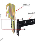 Straight Up Heavy Duty Headboard Conversion Brackets For Metal Bed Frames showing 711 hook attached to new style frame.