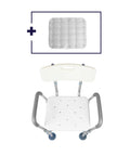 Heavy Duty Shower Chair With Arms And Back For Inside Showers, Double Reinforced Crossbar, Waterproof Seat, Top View