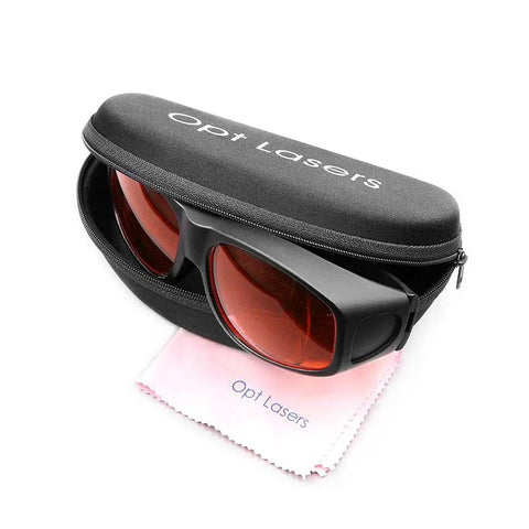 Heavy Duty Laser Safety Glasses Delivering Rock Solid OD Plus Seven Shielding across the 190 to 540 NM range in protective case.