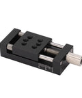 Manual Fine Tune Linear Stage Actuator Featuring Buttery Smooth Sliding Table Built For Microscope Mounting And Precision Optical Work Crafted From Heavy Duty Aluminum Alloy To Keep Your Lab Setup Rock Solid Every Day, showing black dovetail frame.