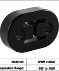 Beefed Up Rubber Exhaust Hanger For Muffler And Tailpipe, 2 Holes 0.47 Inch, High Density Damping, EPDM Weather Resistant, Black
