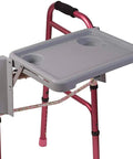Walker Tray For Rollator And Standard Walkers, Folding Tray Table With Two Cup Holders, Tool Free Assembly, Fits Most Walkers About 18 Inches Wide