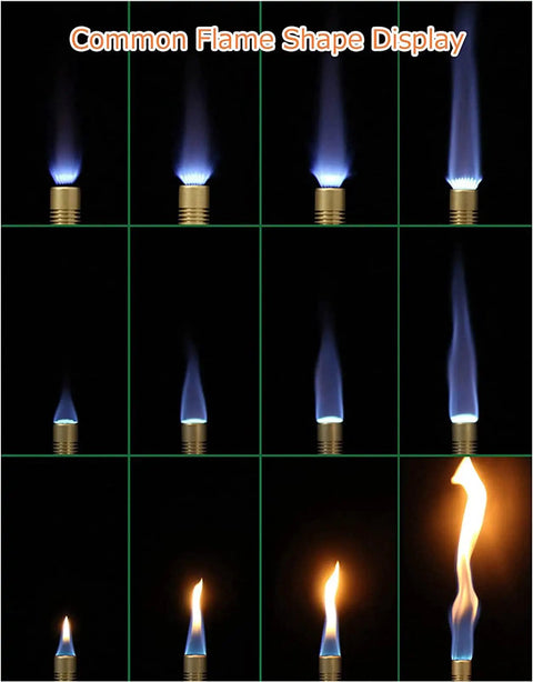 Portable Bunsen Burner For Lab Use With Adjustable Flame Brass Construction Gas Blowtorch flame shape display