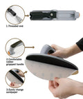 9 Inch Radial Drywall Sander Kit With Six Assorted Grit Sandpaper Discs, features ergonomic rubber handle for easy sandpaper changes.