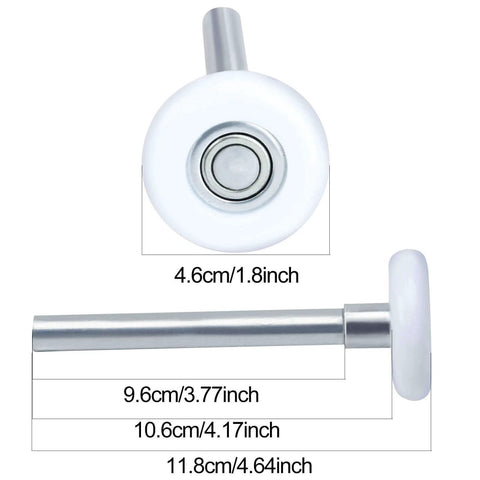 15 Pack 2 Inch Nylon Garage Door Rollers With Sealed 6200ZZ Bearings, top and side view, with measurements, quiet and durable design