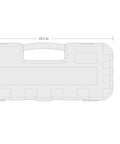Dimensions of the Half Inch Drive Deep 12 Point Impact Socket Set With Case, 17 Piece, 15.1x6.4x3.2 inches.