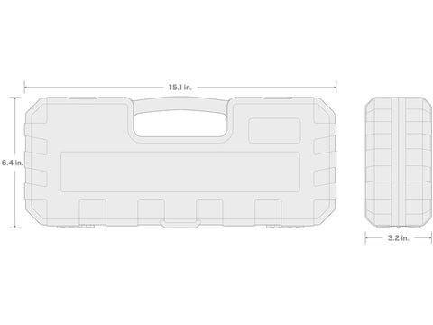 Dimensions of the Half Inch Drive Deep 12 Point Impact Socket Set With Case, 17 Piece, 15.1x6.4x3.2 inches.