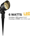 6 Watt LED Flood Lights 8 Pack Outdoor Landscape Lighting Waterproof Spotlight For Driveways, Yards, And Gardens, All Black Finish