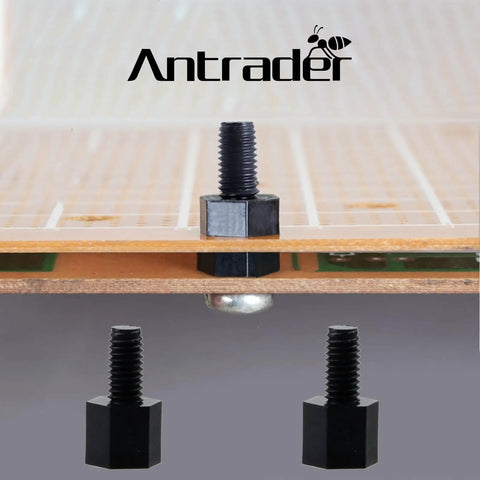 M3 Nylon Threaded Hex Nuts and Spacers Set, Male Female Standoff Pillars for PCB Mounting, featured on circuit board