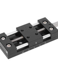 Built Tough Aluminum X Axis Sliding Table With Precision Manual Knobs For Micro Adjustments and smooth fine tuning, top view.
