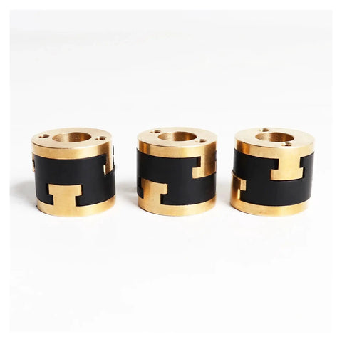 Check Out This Cool 3-pack V Core 3.1 Z Axis Coupler Set For Smooth Lead Screw Decoupling On Oldham Flexible Shafts Perfect Upgrade For Your 3D Printer Build Today. Three brass and black 3D printer Z axis couplers for lead screw drive
