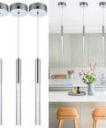 Three Pack Modern LED Pendant Lights For Kitchen Island Bar Dining Room And Bedroom With Bubble Acrylic Mini Chandelier 6000K