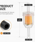 Premium 1/4 Inch Fuel Line Kit With Two Magnetic Filters And Eight Heavy Duty Clamps For Lawn Mowers Atvs Motorcycles Generators Tractors And Go Karts Small Engines Total Installation Solution No Guessing Needed, 1/4in fuel filter size 8mm hose
