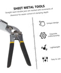 Manual Metal Bender Tool With Straight Jaw Hand Seamer For Duct Crimping Heavy Duty Pliers with features listed beside it.