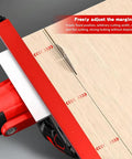 Edge Guided Circular Saw Guide Rail For 12 Inch Saw Base Aluminum Alloy Milling And Cutting Guide with red design shown in use