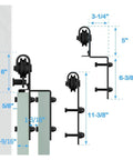 Bypass Barn Door Sliding Track Kit For Double Doors 4 To 16 Feet J Shaped Hanging Rails System Matte Black Steel Hardware
