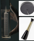 Black Cylinder Crystal Pendant Light With Dimmable 5W LED showcasing etched candle design and black metal ceiling mount