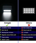 Comparison of Door Activated LED Puck Lights with features listed for Amagle and others in a side-by-side layout.
