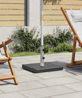 Granite Parasol Base For Square Shape Umbrellas Heavy Duty Patio Umbrella Stand on pool deck with chairs and plants