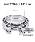 3.0 Inch V Band Clamp With Flanges 304 Stainless Steel Set Of 4 Easy Install And Remove Stable Seal Between Male And Female Flanges Fits 3.0 Inch ID To 3.0 Inch OD Pipe M8 By 1.25 T Bolt