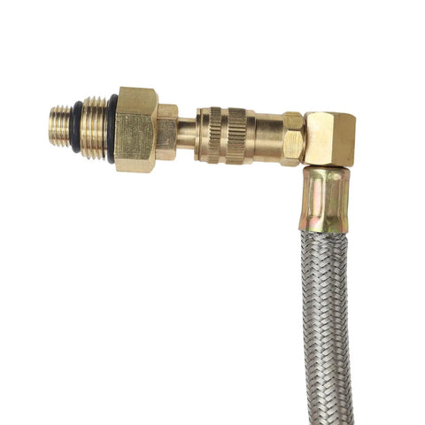 Exhaust Back Pressure Tester Kit For Diesel Engines With Gauges And Adapters, Diagnostic Tool For Trucks And SUVs Quick Connect Operation, 6 Foot Double Braided Stainless Hose With 600 Fahrenheit Heat For Turbo DPF Catalytic Converter Troubleshooting brass adapter and braided hose