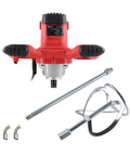 Beast Electric Handheld Cement Mixer 2100W Concrete Paint Drill shown with mixing paddle and spare brushes