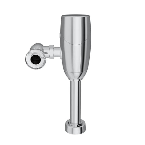 Heavy Duty Commercial Automatic Flush Valve With One Point One Gpf Chrome Plated Finish and Hydropowered Gear Driven Ceramic Cartridge.