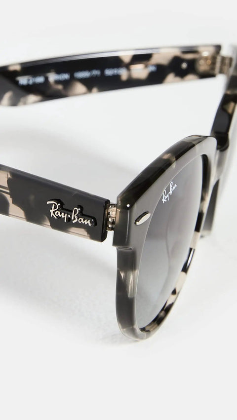 Orion Square Sunglasses Unisex Grey Havana Frames With Grey Gradient Lenses 52mm 100 Percent UV Protection close-up side view