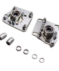 Adjustable Front Upper Camber Plates Set For Ford Mustang 1994-2004 V6 V8 GT 2-Piece Silver Mounts with 3 or 4 Bolt Fit