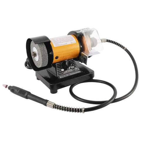 3 Inch All In One Handy Mini Bench Grinder Polisher With 31 Inch Flexible Shaft And Accessories, Variable Speed Dial 110V 150W Motor