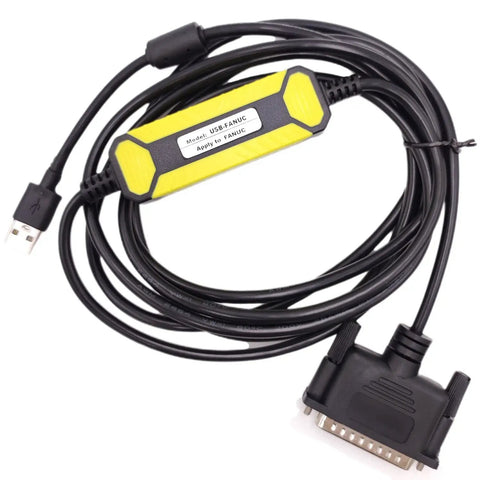 USB To RS232 CNC Programming Cable For Fanuc With DB25 Pin Data Transfer Cable 2.5m Length Windows Compatible 7 8 10 XP Vista CNC Download Cable Serial Data Exchange, black cable with USB and DB25 connectors