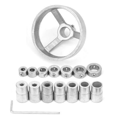 16 Piece Woodworking Drill Guide Set With Vertical Drilling Fixture And Hole Puncher Locator For Precise Carpentry, Heavy Duty Steel Jig