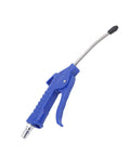 Heavy Duty Air Dust Blower Pump For Machines And Auto Detailing Built Tough Abs Handle with a blue grip and metal nozzle.