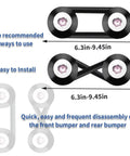 12 Piece Quick Release Front Bumper Clips Set Black Durable Plastic Fasteners with two installation methods shown.